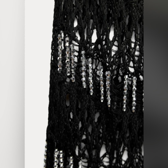 NWT Zara Woman BEADED MESH DRESS Size S Small - Picture 7 of 12